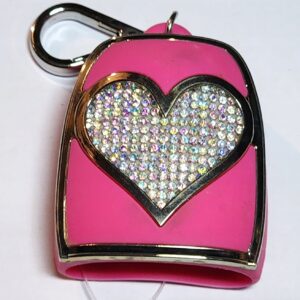 Bath and Body Works etui na żel owalny RÓŻOWE Z WYSADZANYM SERCEM zdc